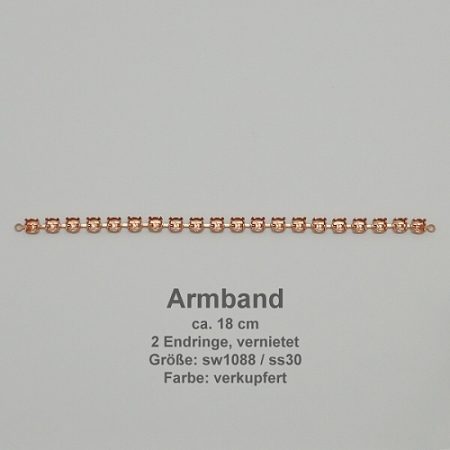 Kesselkettenstück Rund SW 1088-ss30- Mitte-Armband mit Endring.-verkupfert - Rund SW 1088 - ss30