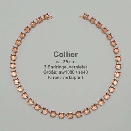 Kesselkettenstück Rund SW 1088-ss40- Collier-Collier mit Endring-verkupfert - Rund SW 1088 - ss40
