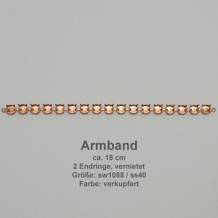Kesselkettenstück Rund SW 1088-ss40- Mitte-Armband mit Endring.-verkupfert - Rund SW 1088 - ss40