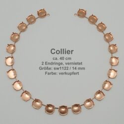Kesselkettenstück Rund Rivoli SW 1122- 14mm-Collier-Collier mit Endring-verkupfert