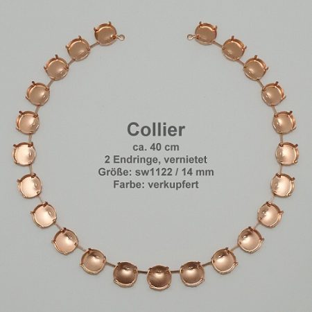 Kesselkettenstück RRivolisw1122- 14mm-Collier-Collier mit Endring-verkupfert - RRivolisw1122 - 14mm