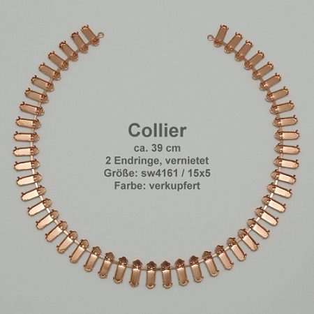 Kesselkettenstück Oval SW 4161-15/5- hängend Collier-Collier mit Endring-verkupfert - Oval SW 4161 - 15/5