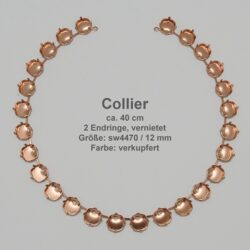 chain pieces rounded square sw 4470- 12/12-Collier-necklace with end ring-copper plated