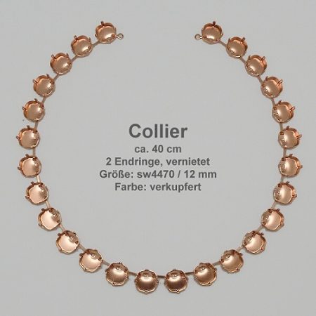 chain pieces rounded square sw 4470- 12/12-Collier-necklace with end ring-copper plated - rounded square sw 4470 - 12/12