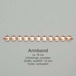 Kesselkettenstück Stumpfeck SW 4470- 12/12-Mitte-Armband mit Endring.-verkupfert