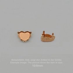 Steinfassung für Swarovski Kristalle Krallenkessel mit Boden - Herzl SW 4815-10/8