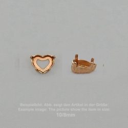 Steinfassung für Swarovski Kristalle Krallenkessel mit Loch - Herzl SW 4815-10/8