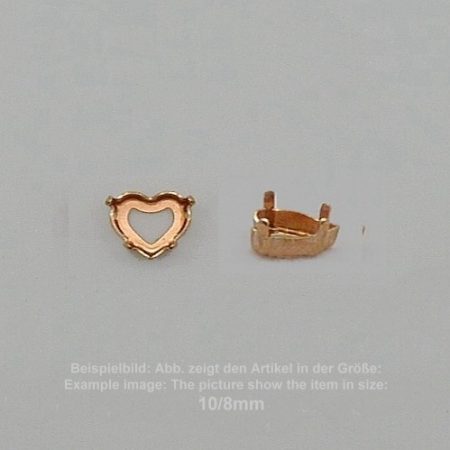 settings for swarovski crystals setting with prongs with hole - heart sw 4815-10/8 - setting with prongs with hole  - heart sw 4815