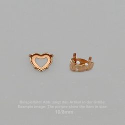 Steinfassung für Swarovski Kristalle Aufnähkessel - Herzl SW 4815-10/8