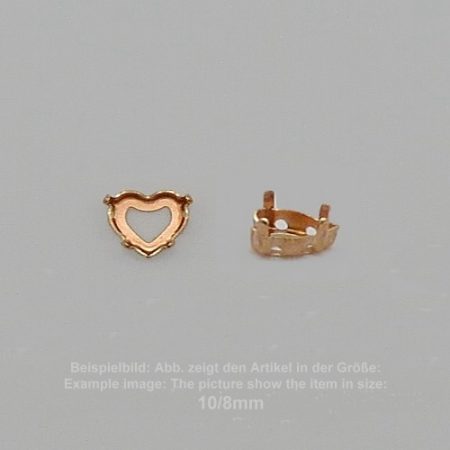 Steinfassung für Swarovski Kristalle Aufnähkessel - Herzl SW 4815-10/8 - Aufnähkessel  - Herzl SW 4815